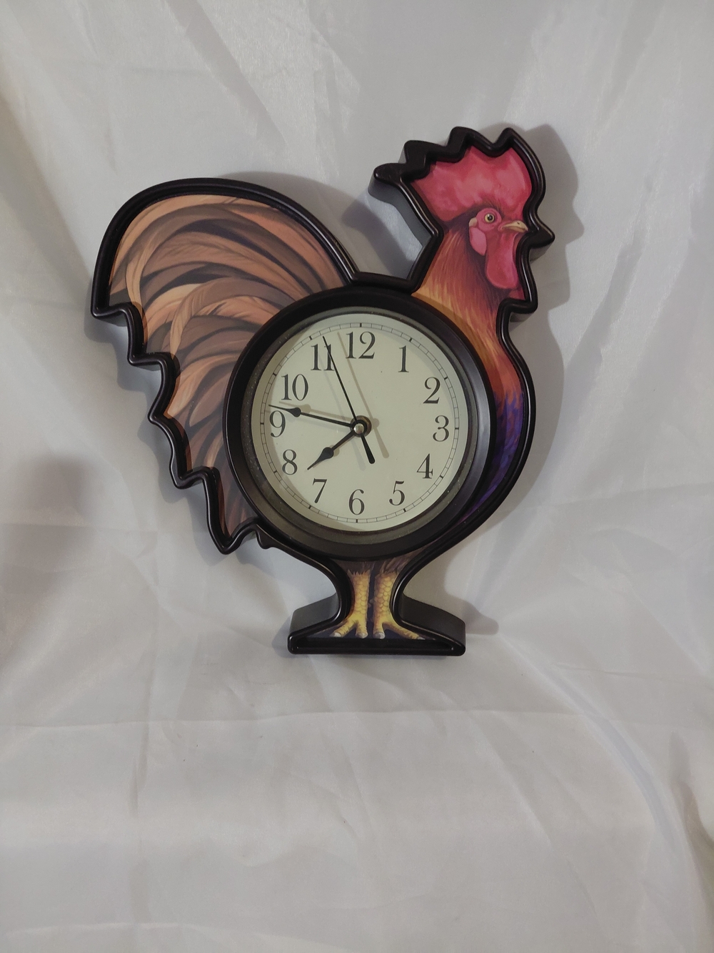 Source Unknown Rooster Clock - Pink and Brown Accent